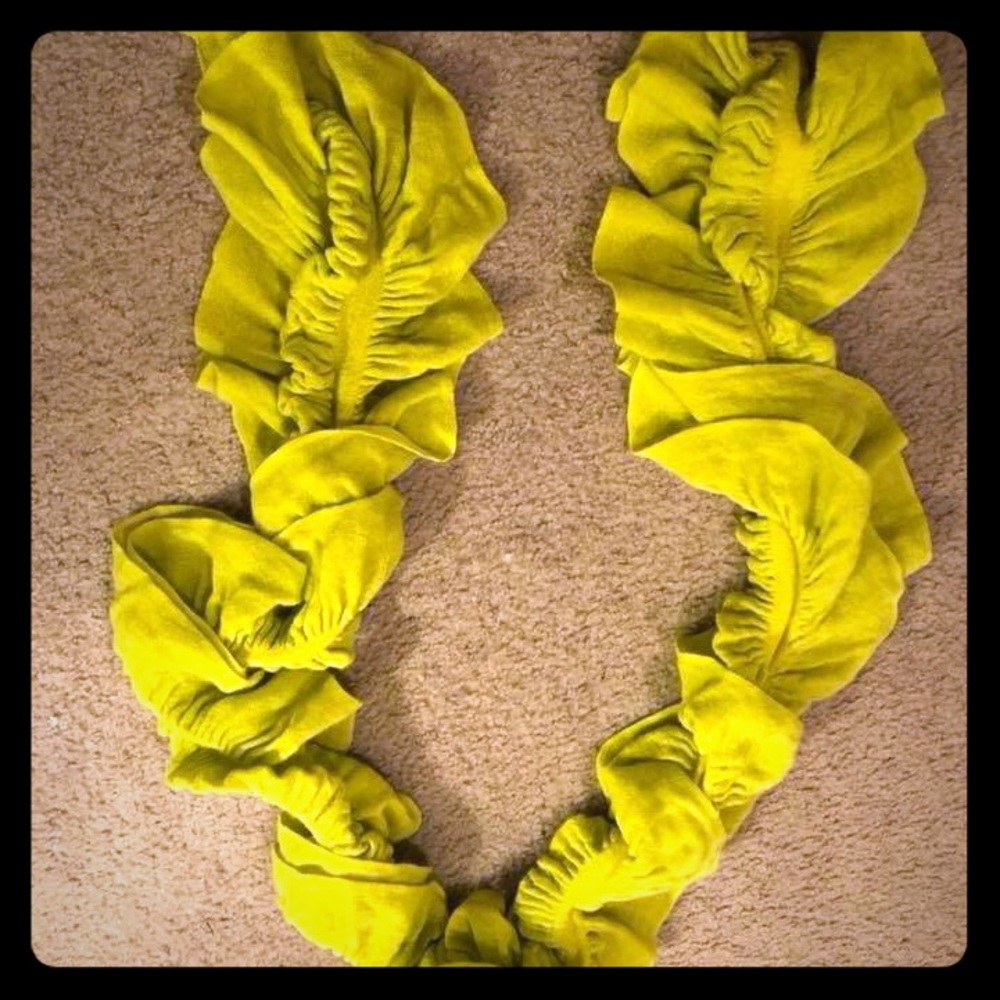 Lime green ruffle scarf
